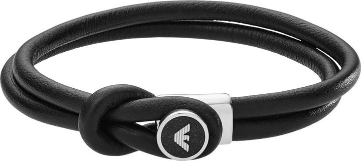 Immagine prodotto Emporio Armani Bracciale essenziale (19.50 cm, Acciaio inossidabile, Cuoio)