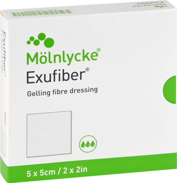 Mölnlycke Exufiber 5x5 Cm, 10 pcs VER