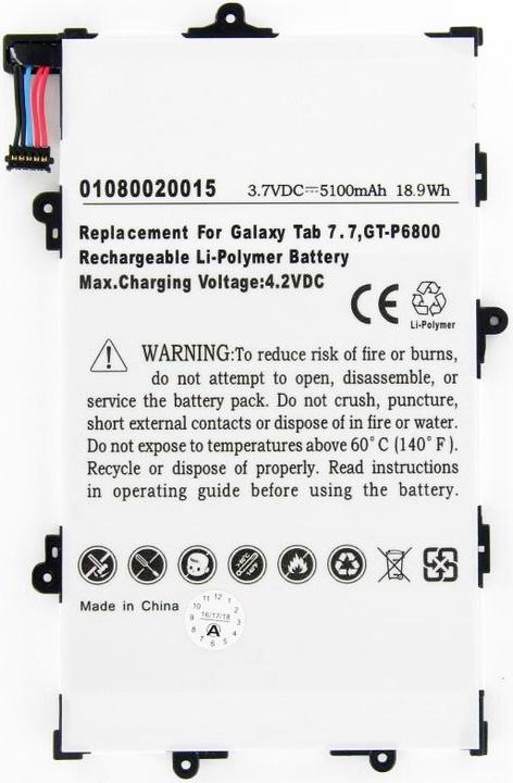 Actual product image Samsung Akku Galaxy Tab 7.7 Akku GT-P6800, SP397218A