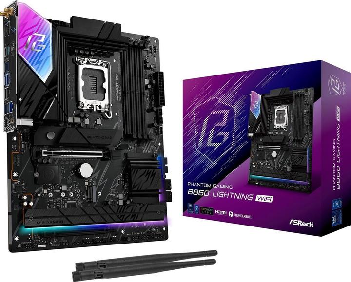 Actual product image AsRock B860 Lightning WiFi DDR5 S retail (LGA 1851, Intel B860, ATX)
