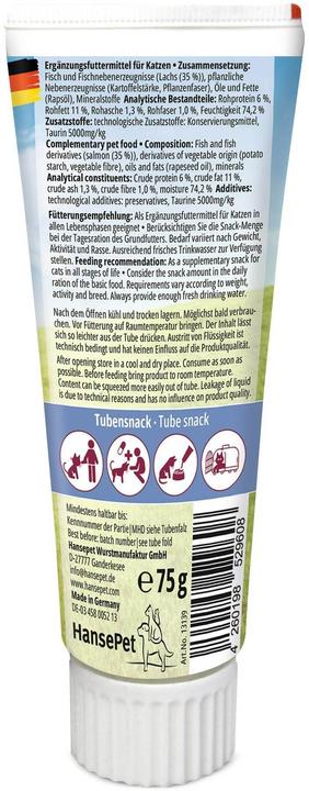 Actual product image Tubicat Cat snack salmon cream, 75 g, snack type: paste (1 pcs., 75 g)