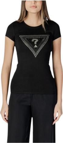 Guess Damen T-Shirt Dreieck Ombre Schwarz