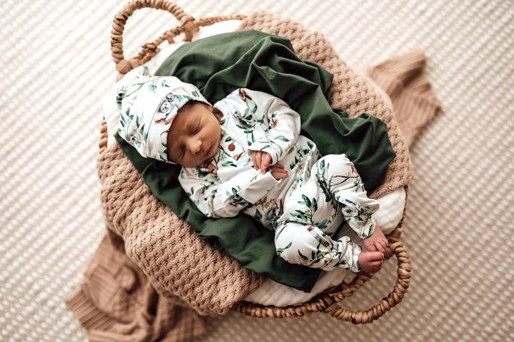 Actual product image Snuggle Hunny Newborn beanie eucalyptus