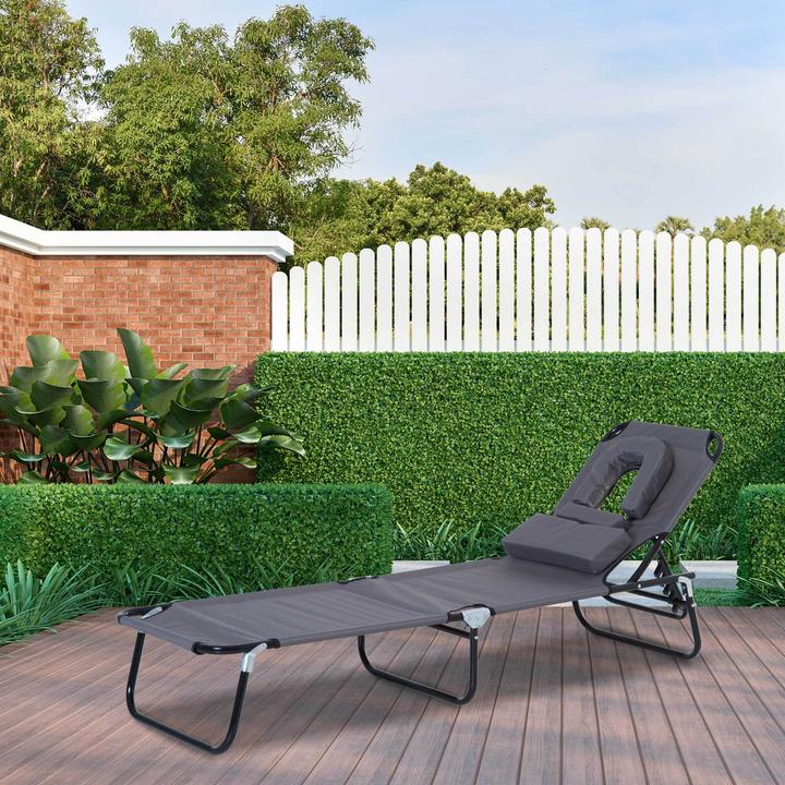 Image du produit Outsunny Chaise longue de jardin avec ouverture faciale (190 cm)
