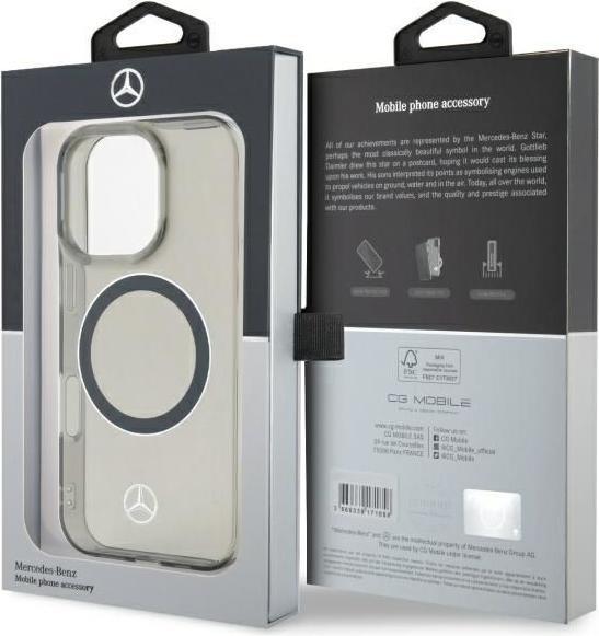 Actual product image Mercedes MEHMP16X23HUOSK iPhone 16 Pro Max 6.9" czarny/black hardcase Silver Ring MagSafe (Apple iPhone 16 Pro Max)