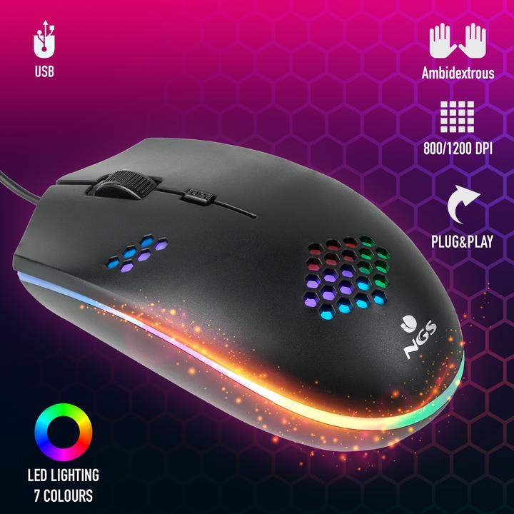 Image du produit NGS pour les jeux GMX-120 800/1200 dpi Noir (Filaire)