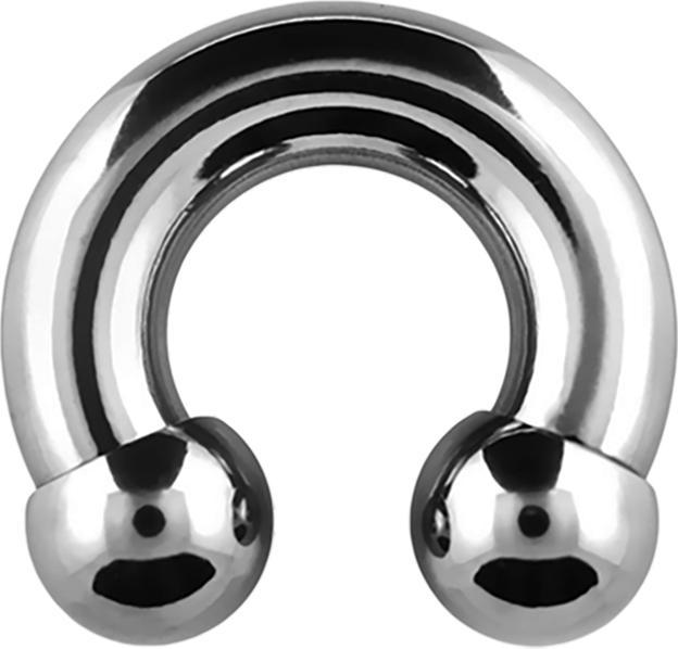 Star Piercing Circular Barbell Innengewinde silber mit zwei Kugeln (ohne Messing, Titan G23)