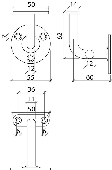 Actual product image Webi Handrail supports (Polished chrome-plated steel)