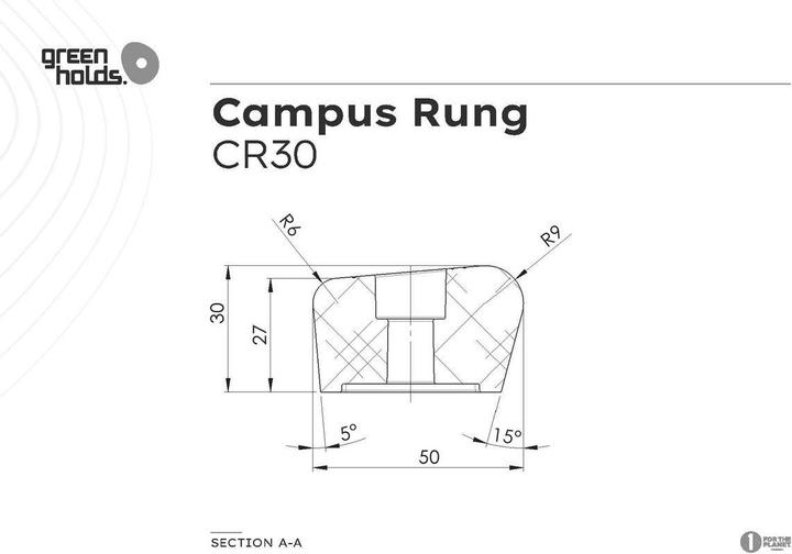 Immagine prodotto Greenholds Maniglia di arrampicata Campus Rungs System (1 pezzo) (Verde)
