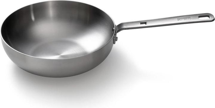 Produktbild Skottsberg Wok Edelstahl, 28 cm Durchmesser, 3-lagiger Sandwichboden, Edelstahlgriff (28 cm, Wok Pfanne, Aluminium, Edelstahl)