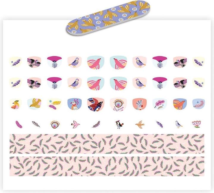 Djeco Nagelsticker Federn (Nagelverzierung, Mehrfarbig)