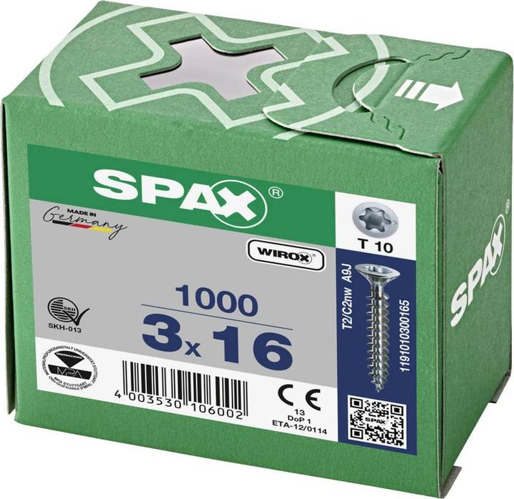 Actual product image Spax HI.FORCE, 8 x 300 mm, 50 pieces, partially threaded, disc head, T-STAR plus T40, 4CUT, stainless (50 Screws per piece)