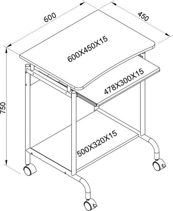 Produktbild Techly ICA-TB S005W (60 x 45 x 75 cm)