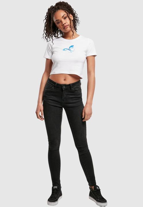 Actual product image Mister Tee Ladies Butterfly Cropped Tee - 15181 (XL)