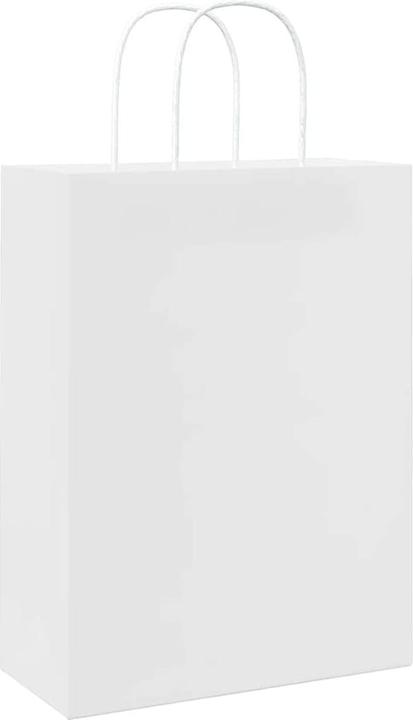 Image du produit VidaXL Sacs en papier kraft 250 pcs. avec anse Blanc 26x12x35 cm Sac en papier (Pochette cadeau, 250 x)