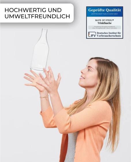 Actual product image Mate of Steel Glass bottle