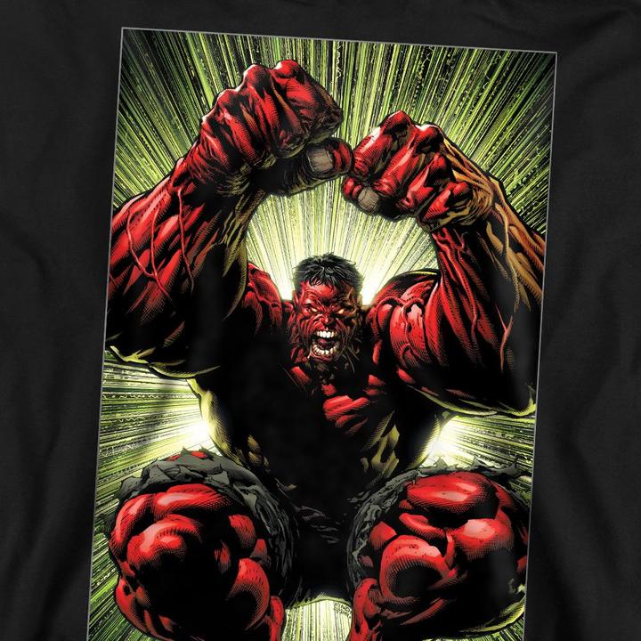 Actual product image Unisex Adult Red Hulk Attack Sweatshirt (L)