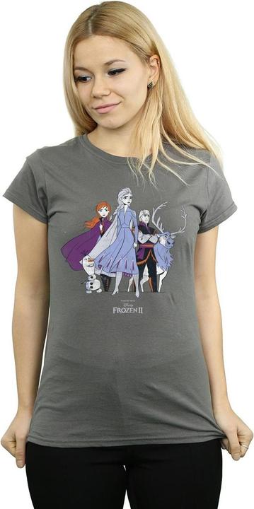 Actual product image Disney Womens/Ladies Frozen 2 Distressed Group Cotton T-Shirt (L)
