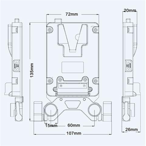 Actual product image Rolux Mini V-Mount Battery Holder RL-AC13S (1 pcs.)