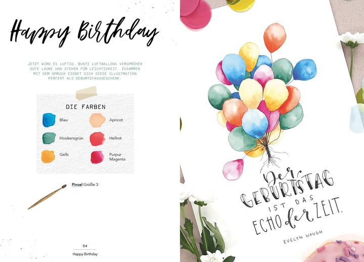 Produktbild Spruch-Manufaktur – Sprüche für alle Anlässe mit Handlettering und Watercolor gestalten (Deutsch, Annett Wötzel, 2021)