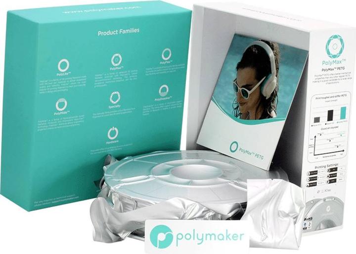 Immagine prodotto Polymaker PB02004 PolyMAX Tough Filament PETG alta rigidità, resistente al calore (PETG, 2.85 mm, 750 g, Bianco)