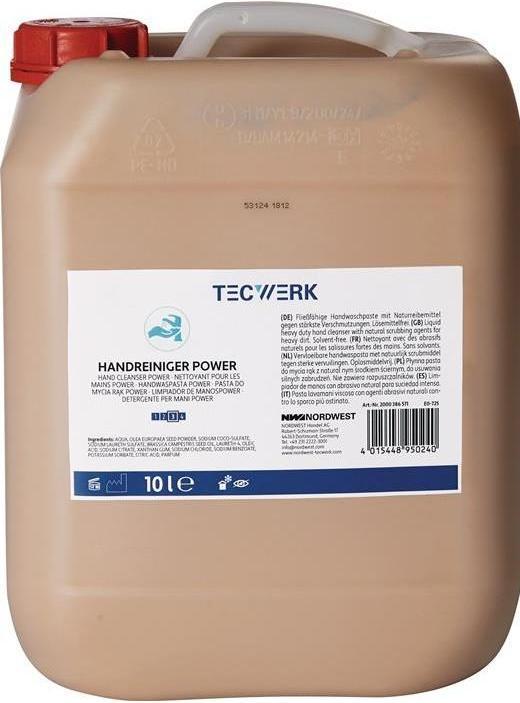 Tecwerk Handreiniger Power 10 l seifenfrei, lösemittelfrei, parfümiert