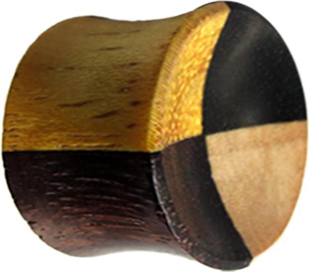 Actual product image Star Piercing Flared plug made of laminated wood (without brass, Organic)