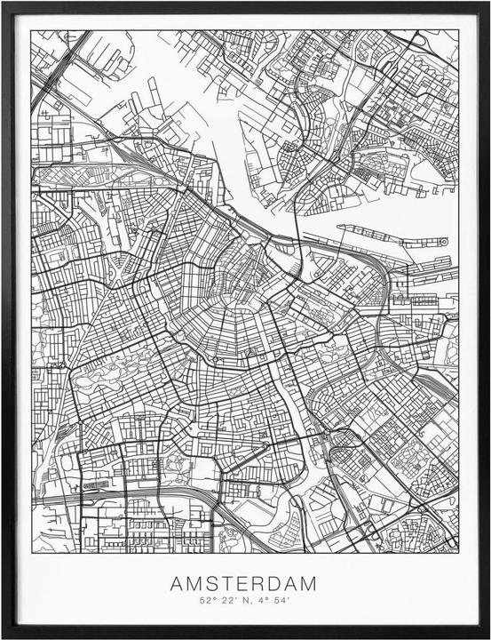 Immagine prodotto Trenddeko Mappa della città di Amsterdam (30 x 40 cm)