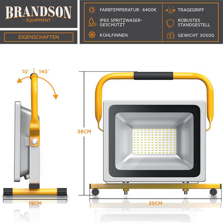 Immagine prodotto Brandson Faretto da costruzione a LED 50 W (4800 lm)