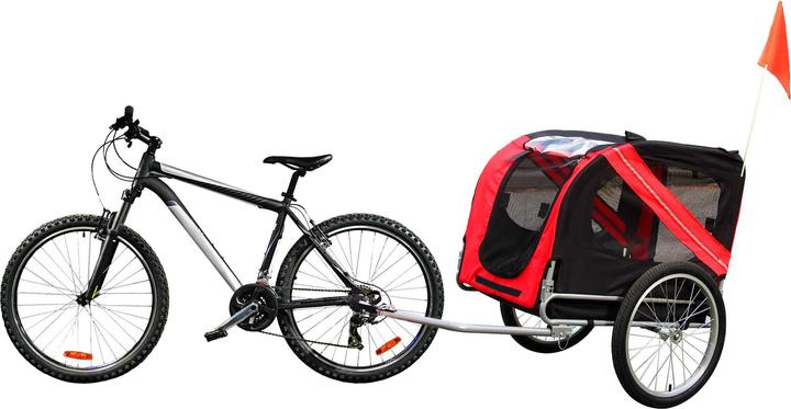 Produktbild Wiltec Hunde Fahrradanhänger Hundeanhänger Fahrrad Hundetransporter rot-schwarz