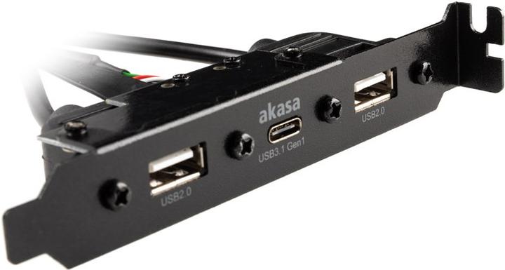 Produktbild Akasa Internes USB 3.0/2.0 auf externes USB-C und 2x USB 2.0 Typ-A Adapterkabel (0.99 m, USB 3.0, USB 2.0, USB 3.2 Gen 1)
