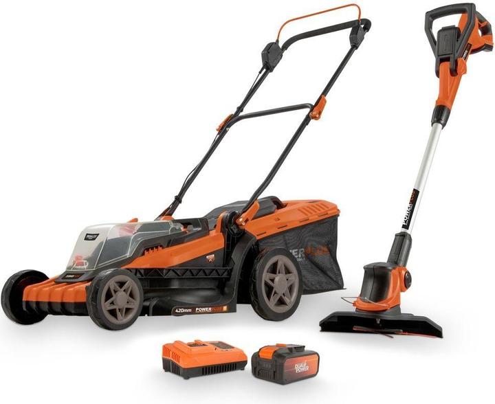 Immagine prodotto Powerplus Set di attrezzi da giardino a doppia potenza senza spazzole 2 articoli - inclusa batteria 2x20V (Batteria ricaricabile)