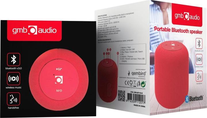 Immagine prodotto Gembird SPK-BT-15 (2 h, Batteria)