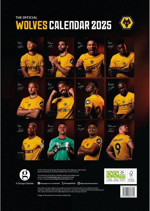 Produktbild Wolverhampton Wanderers FC Wandkalender 2025 A3 (A3, Deutsch)