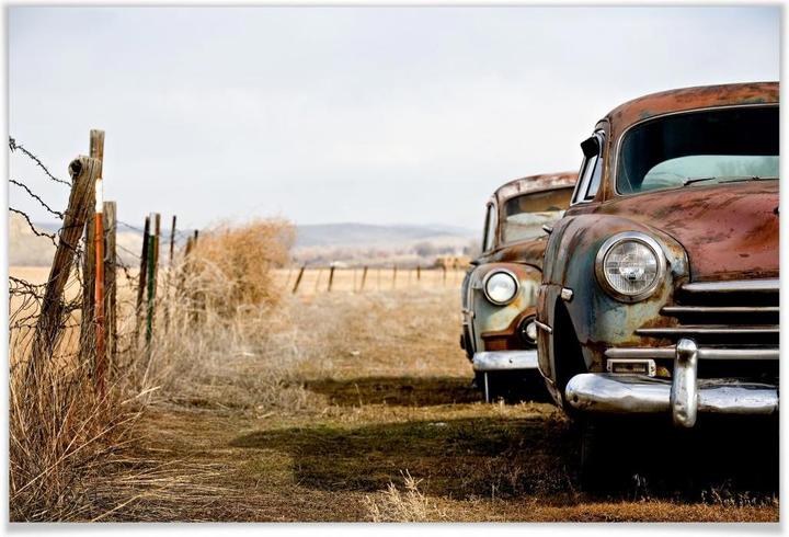 Image du produit Trenddeko Old rusted Cars (140 x 90 cm)