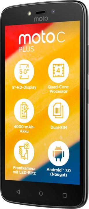 Produktbild Motorola Moto C Plus (16 GB, Starry Black, 5", Hybrid Dual SIM, 8 Mpx, 4G)