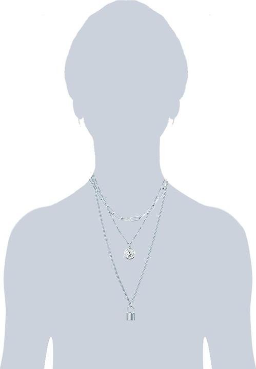 Actual product image Lulu & Jane Ladies lock metal alloy silver 44.0 cm/48.0 cm/68.0 cm base chain + 5.0 - 29113 (Metal alloy)