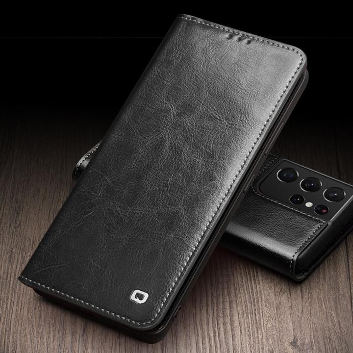 Actual product image QiAlino Fourre Flip cuir véritable (Samsung Galaxy S22)