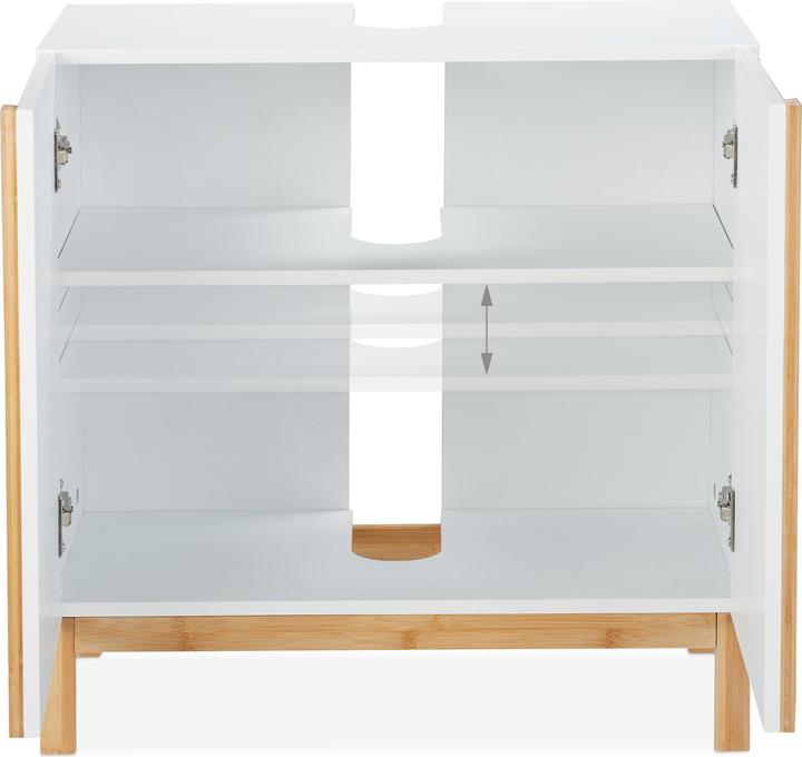 Image du produit Relaxdays Meuble dessous de lavabo, en bambou (60 x 30.5 x 60.5 cm)
