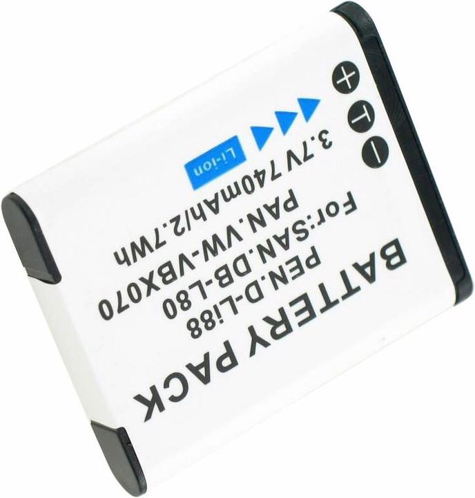 Actual product image Sanyo Akku DB-L80, DMX-CG10, VPC-CG10, VPC-X1200 (Camera battery)