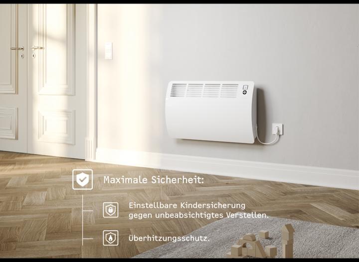 Actual product image Stiebel Eltron CON 10 Premium, 1 kW wall convector for approx. 12 m², VDE tested (1000 W)
