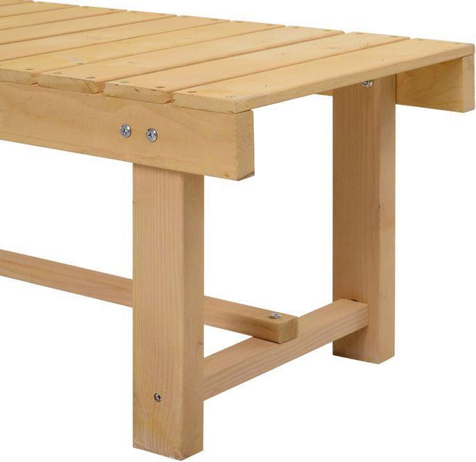 Produktbild Swisshandel24 Gartenbank, 2-Sitzer Sitzbank, Gartenmöbel, Rustikale Bank, Massivholz, Natur, 110 x 38 x 35 cm