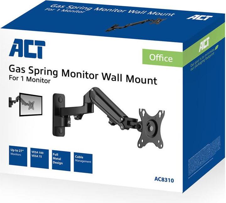 Produktbild Monitor wall mount with gas spring, 1 screen (Wand, 27.01")