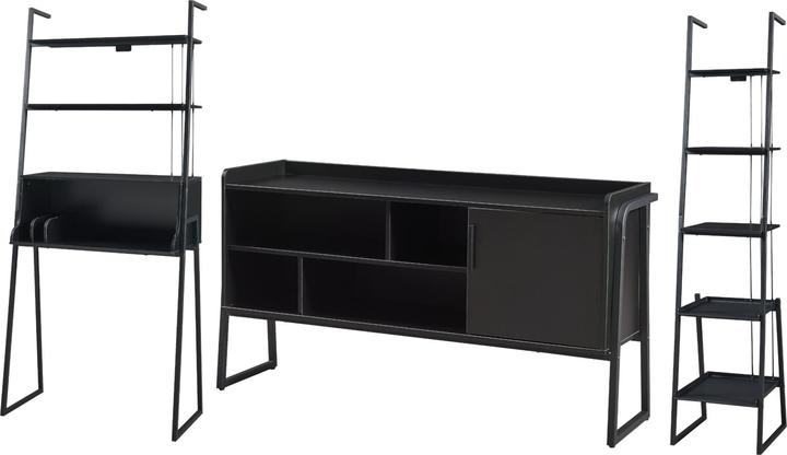 Produktbild En.Casa Möbelset Storfjord 3-tlg. 1xSchreibtisch, 1xRegal, 1xTV Schrank
