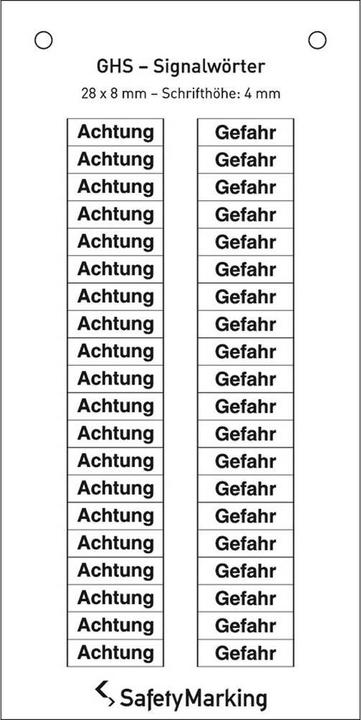 Image du produit SafetyMarking Mots de signalisation GHS 20 Attention 20 Danger 2.