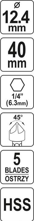 Produktbild Yato Kegelsenker Senkbohrer 6,3 - 20,5 mm (12.4 mm)