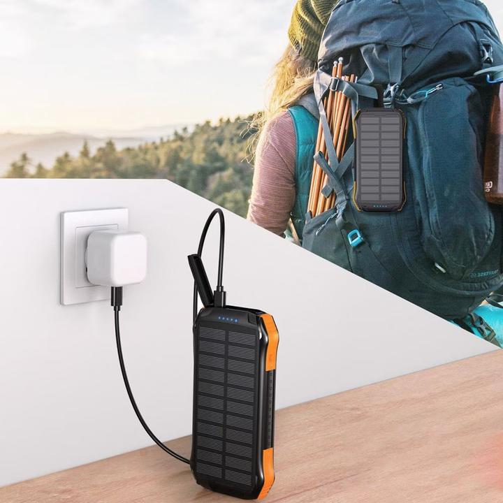 Produktbild Choetech Solar powerbank with inductive charging 10000mAh Qi 5W orange (B659) (10000 mAh, 10.50 W, 10000 Wh)