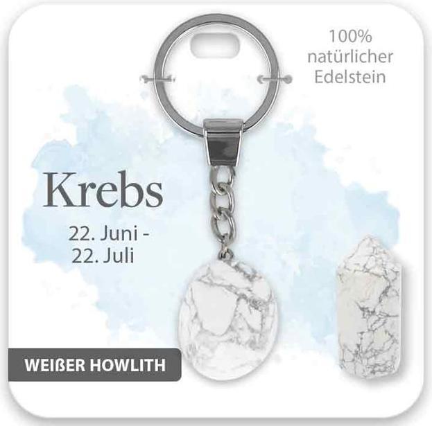 BB Klostermannn Schlsselanhnger Edelstein Weisser Howlith Krebs