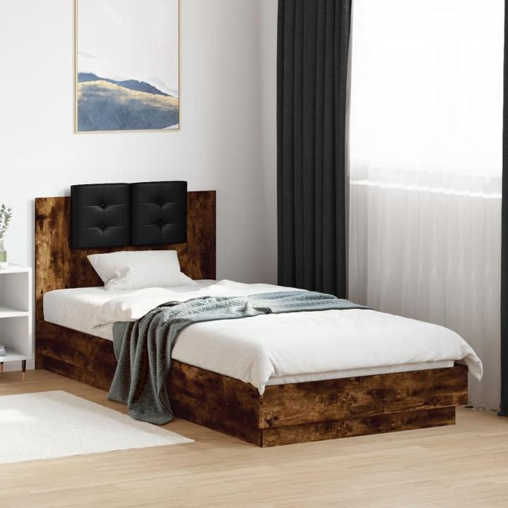 Actual product image VidaXL Bed frame with headboard and LED lights 90 x 200cm (90 x 200 cm)