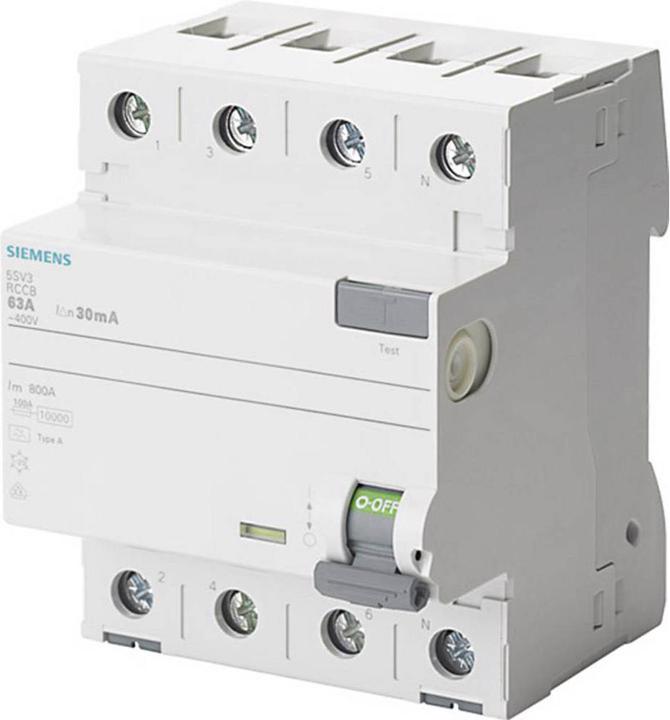 Produktbild Siemens FI Typ 63A Npol. 00mA 400V 4TE